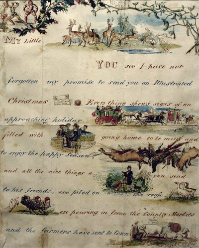 Una carta de Navidad escrita con pictogramas de John Everett Millais